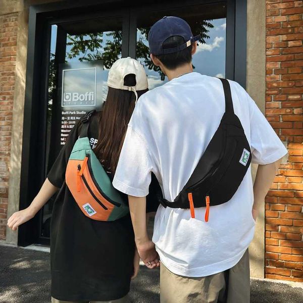 Waist Bags Sac de poitrine Instagram Harajuku sport grande capacité sac à bandoulière marque de mode pour hommes multi fonctionnel femme étudiant contraste sac de taille