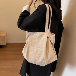 Sacs de taille Style japonais grande capacité sac fourre-tout en velours côtelé pour femmes étudiants en gros