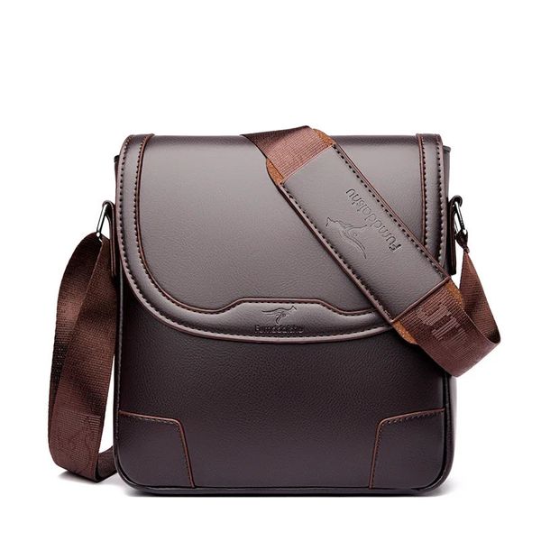 Bolsas de cintura Canguro Marca de lujo Vintage Hombres Messenger Bag para negocios de cuero Marrón Negro Casual Hombro Masculino Crossbody Side 231026