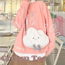 Sacs de taille Kawaii Nuages Peluche Bandoulière Femmes Doux En Peluche Épaule Mode Dame Casual Packs Lolita Sac À Main Cadeau pour Les Filles 230204