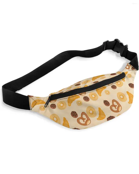 Sacs de taille éléments de cuisine pain beignets rétro pour femmes homme voyage épaule bandoulière poitrine imperméable Fanny Pack