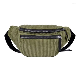 Sacs de taille dames concepteur toile Fanny Pack Hip Hop petite mode rue argent côté Bum ceinture coréenne femmes sac en velours côtelé