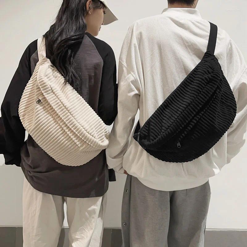 Поясные сумки, вельветовая женская сумка большой емкости, повседневная нагрудная сумка Фанни в академическом стиле, унисекс, ремень через плечо