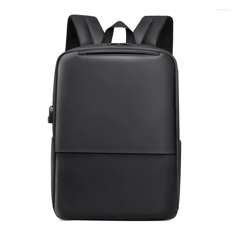 Waist Bags Leather Film Backpack Men's Leisure Fashion USB Charging Waterproof Large Capacity Computer Bag
