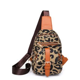 Taillentaschen, Leopardenmuster, kleine Tasche, neue Brusttasche, lässige Brust-Umhängetasche für Damen, modischer Trend, leichte Umhängetasche