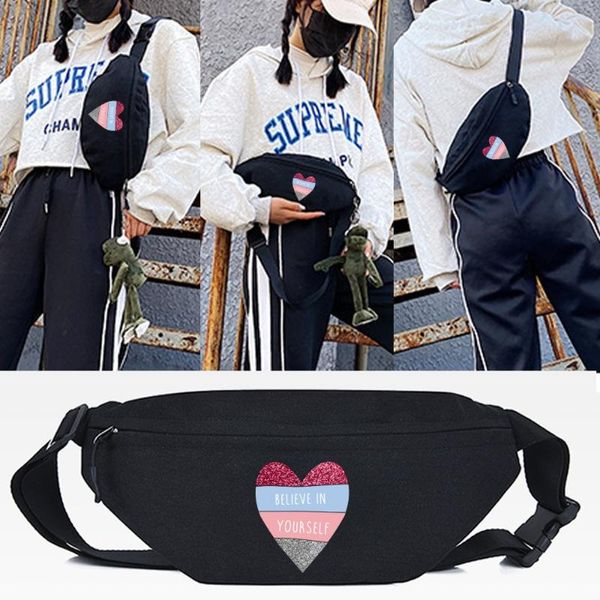 Sacs de taille Amour Imprimer Femme Sac Hommes Fanny Pack Mode Poitrine En Plein Air Cross Body Grande Capacité Ceinture Fahsion Packs