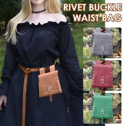 Sacs de taille Sac de renaissance médiévale steampunk vintage rivet pu en cuir pochette monnaie sac à main hommes femmes en plein air