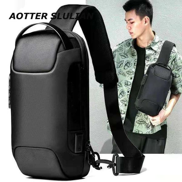 Sacs de taille Sac à poitrine pour hommes Pocket Sports Sports Sports Casual Mobile Phone Casual Motword Lock Back Back