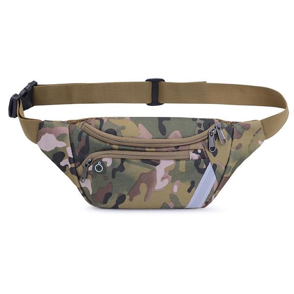 Taille sacs hommes sac Camouflage Pack téléphone pochette Fanny pour femmes décontracté casque trou conception extérieur banane Bumbag 2023