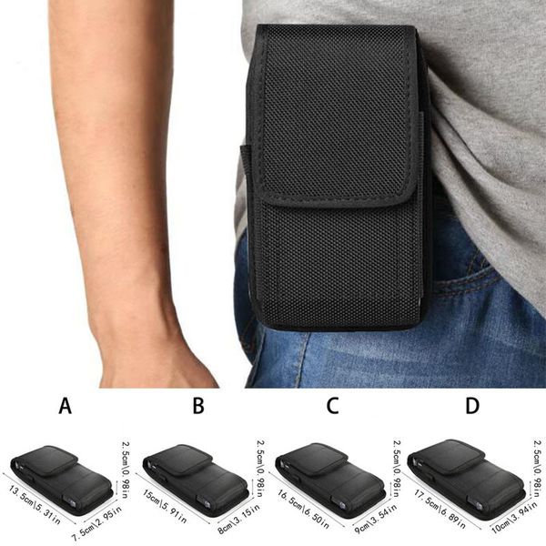 Taille Sacs Hommes Noir Ceinture Fanny Pack Holster Pouch Mobile Cell Phone Holder Bag 221124