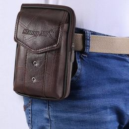 Taille Tassen Men Cowhide Leather Fanny Bag Classic Texture Creative Design Chic Business Solid Telefoon Belt Bum Pouch 221208