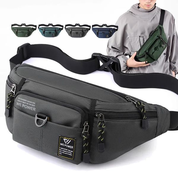 Sacs de taille hommes hanche Bum Fanny Pack sac pochette d'argent en Nylon multipoche mode voyage fronde croix corps poitrine mâle ceinture 231013