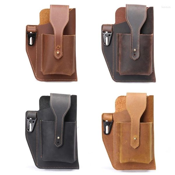 Bolsas de cintura Hombres Teléfono de cuero Bolsa de cinturón Paquete Holster Cartera retro portátil para CA