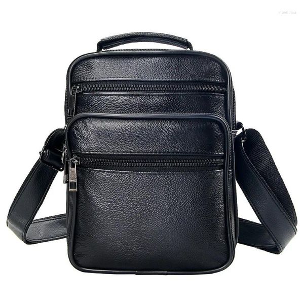 Bolsos de cintura Bolso de hombre Bolsos de cuero genuino Hombres Mensajero de hombro Pequeño crossbody para hombre Bolso de moda