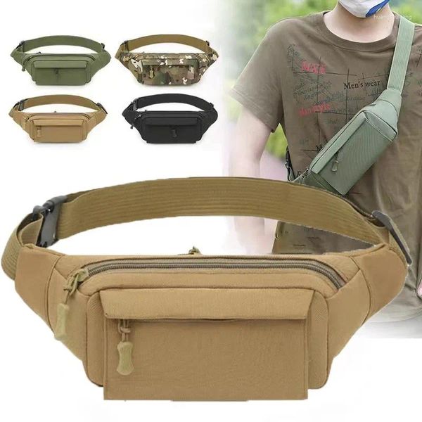 Bolsas de cintura Bolsa para hombres Bolsa táctica Hombres Cinturón de hombro Hip Sack Oxford Tela Vientre Impermeable Banana Male Fanny Pack para teléfono