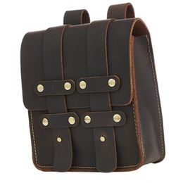 Sacs de taille Pochette de ceinture pour hommes Marron foncé Style vintage Poche médiévale Sac à main en cuir PU fait à la main Sac banane pour hommes femmes 230310