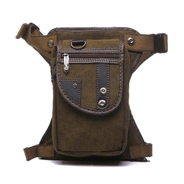 Heuptassen Heren canvas drop-beenzak Dij heupriem Bum Heuptasje Militair rijden motorfiets Cross Body Messenger schouder