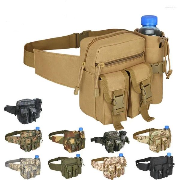 Bolsas de cintura para hombre, botella de agua táctica informal, bolsa impermeable, paquetes de bolsas, caza militar al aire libre, senderismo, pecho, paquete de teléfono móvil