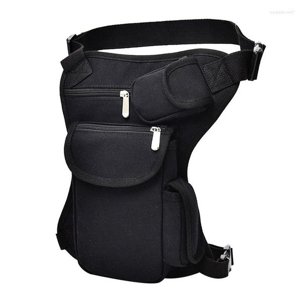 Bolsas de cintura Hombres Muslo Hip Bum Beltleg Fanny Pack Impermeable Nylon Bolsa cartuchera Viaje Montar Motocicleta Crossbody Hombro