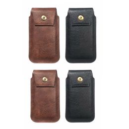 Taillezakken Men Vintage PU Leather Bag Telefoonzak Portable Pocket Belt Hip Loop Holster Wallet Carry Case Purse 5.5-6.5in