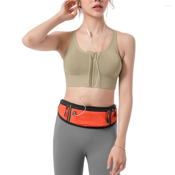 Taille sacs hommes femmes sport en plein air bande réfléchissante Fitness téléphone portable Fanny Pack avec écouteur ligne trou course Bum sac