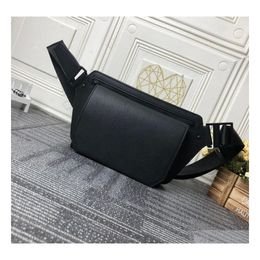 Taillezakken Mens Shoder Black Lichee Leather Fashion Wallet Metal Hardware Flap Magnetic Buckle Bag Avenue Sling Man Designer Drop de Dhxv0