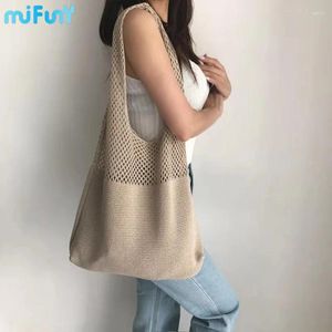 Sacs de taille Mifuny Designer en tricot sacs à main femelles de grande capacité pour femmes Pack Beach Travel Shopper décontracté creux épaule tissée