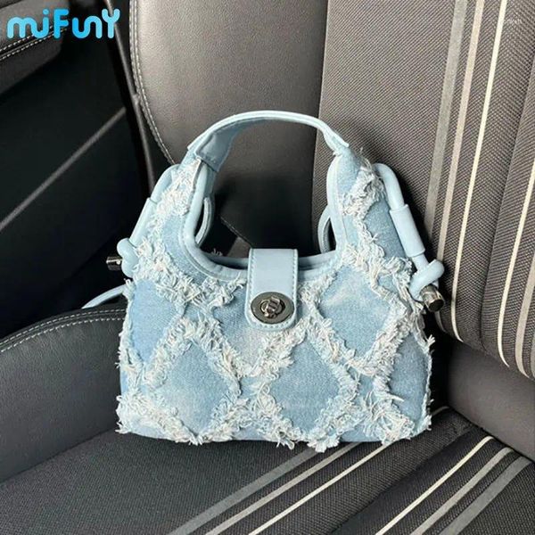 Bolsas de cintura Mifuny Vintage Moda de tendencia de mujeres Summer Summer Soft Mini bolsos de mezclilla Hembra diseñada Elegant Tassel Shoulder