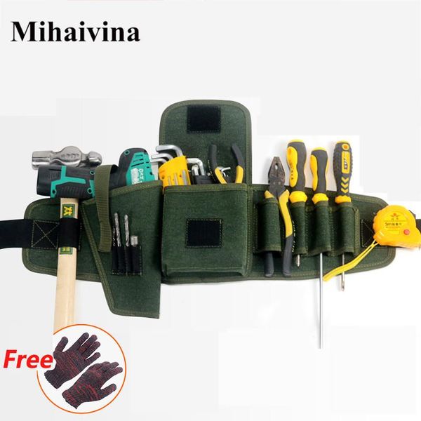 Bolsas de cintura Mihaivina Multi-bolsillos Bolsa de herramientas Bolsillos Bolsa de transporte para electricista Cinturón Bolsillo Estuche Taladro eléctrico