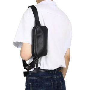 Taillezakken Mini Fanny Packs For Men Echte lederen taille tas voor telefoon eenvoudige mode messenger tas mannelijk Travel SCHILLY TAG 231006