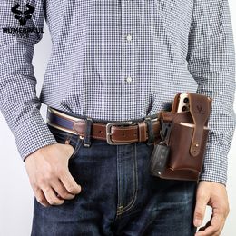 Bolsas de cintura Mini bolsa de cintura masculina Crazy Horse Couro Bolsa de cintura masculina Bolsa de telefone multifuncional Bolsa de cintura de bicicleta com chaveiro 230714