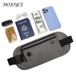 Bolsas de cintura Money Pouch Pack Impermeable Bolsa de teléfono móvil Fanny Billetera de seguridad de almacenamiento de pasaporte de boletos multifuncionales para deportes de viaje
