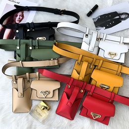 Taille Sacs Style moto femmes taille Packs avec ceinture couleurs unies deux pièces de sac de mère Cool dames taille sac femme sac de messager 230825