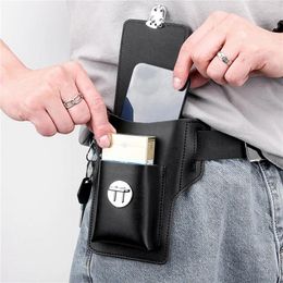 Heuptassen Multifunctionele Pu-lederen telefoonriemtas Pack Retro Heren Mobiele lus Holsterzakje Portemonnee Hoge kwaliteit tas