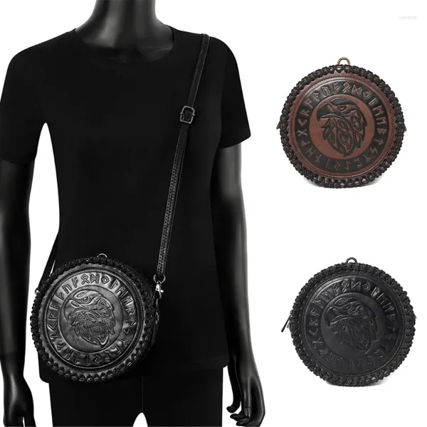 Bolsas de cintura bolso medieval en relieve mujeres hombres vintage pu cuero de cuero de cuero pequeño disfraz de monedas