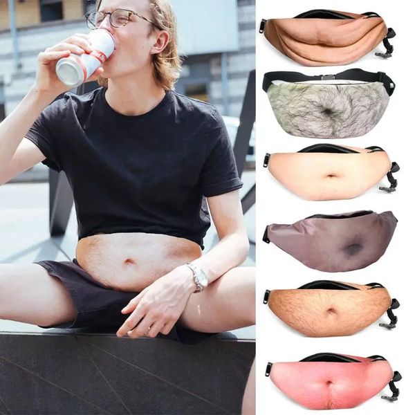 Sacs de taille nouveauté amusant hommes femmes papa sac papa Bod taille sacs bière graisse ventre poilu Fanny Pack 231012