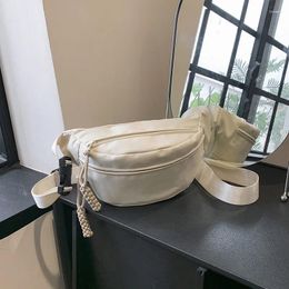 Sacos de cintura Saco de peito de nylon para mulheres crossbody feminino banana senhoras bolsa pacote de viagem cinto de cor sólida telefone