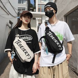 Sacs de taille Nylon Street Trend Chest Bag pour hommes et femmes Casual Crossbody Couples Single Shoulder Packs 230711