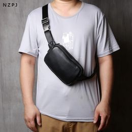Sacs de taille NZPJ sac de poitrine en cuir véritable pour hommes en peau de vache naturelle bandoulière décontracté épaule sport téléphone multifonctionnel 231130