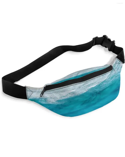 Bolsas de cintura Ocean Beach Waves Packs para mujeres impermeable bolsa de deportes al aire libre unisex crossbody hombro