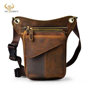 Taillezakken Originele lederen mannen bruin casual mode kleine schouder messenger ontwerper reisgordel pack druppel been mannelijk 2113d 221124