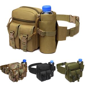 Taillezakken Buitenzak Men Tactische waterfles Waterdichte Molle Camouflage Hunting Wandelen Klimmen Nylon Mobiele telefoon Beltpakket 221124