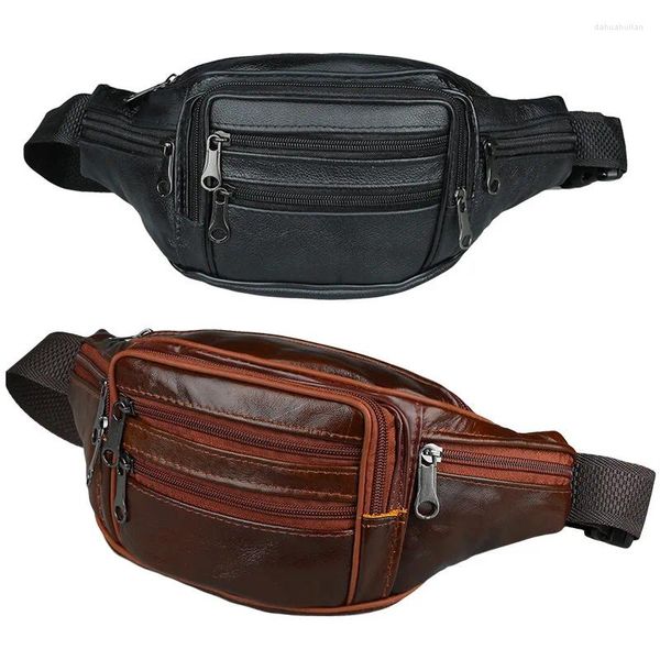 Sacs de taille pack extérieur bodypack sport coffre sac à poitrine imperméable pu décontracté ruissellement hanche à glissière poche anti-vol