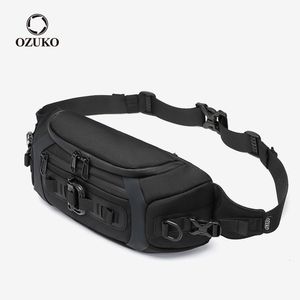 Taille Sacs OZUKO mode hommes taille sac Sports de plein air tactique Fanny Pack multifonction étanche mâle poitrine sac hommes bandoulière sacs Bum 230311