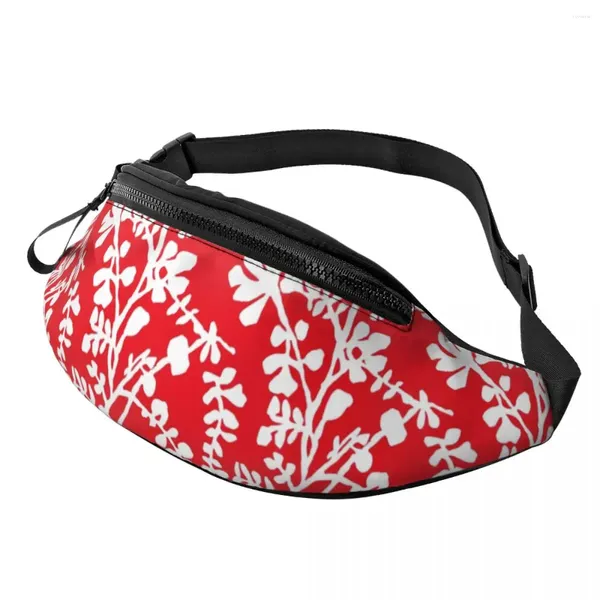 Sacs de taille Plantes Imprimer Sac Rouge et Blanc Mode Polyester Pack Running Femmes