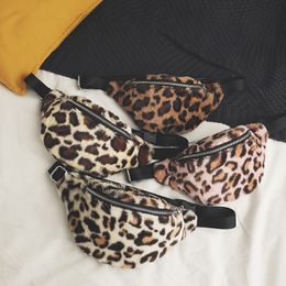 Sacs de taille en peluche femmes léopard bandoulière dames Fanny Pack pour sac à main de luxe Bum ceinture poitrine femme portefeuille 230204