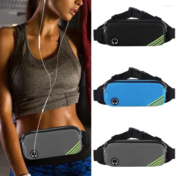 Bolsas de cintura Bolsa de jogging de bolsillo de poliéster Paquete antirrobo ligero Cinturón Portátil Elástico Transpirable Accesorios deportivos impermeables