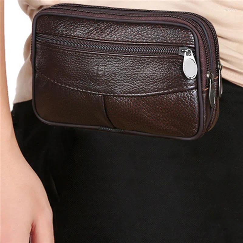 Waist Bags Portable Crossbody Bag 2024 Men's Cell Phone Wallet Multi Zipper
