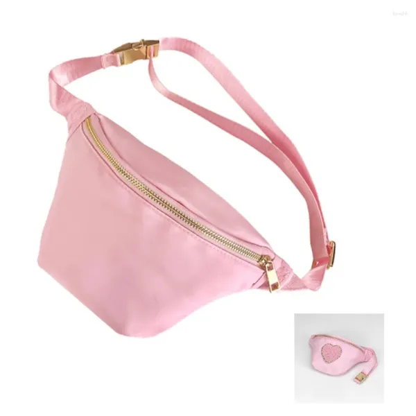 Sacs de taille Preppy pochette en nylon Fanny Packs mode entraînement course voyage randonnée sac de ceinture réglable léger pour les femmes-L