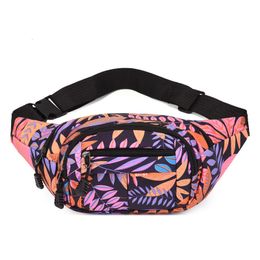 Taillezakken Gedrukte bladeren tas voor mannen Women Fashion Casual Mens Belt Pouch Travel vrouwelijke bananenpakketten Kid Fanny Pack 221124